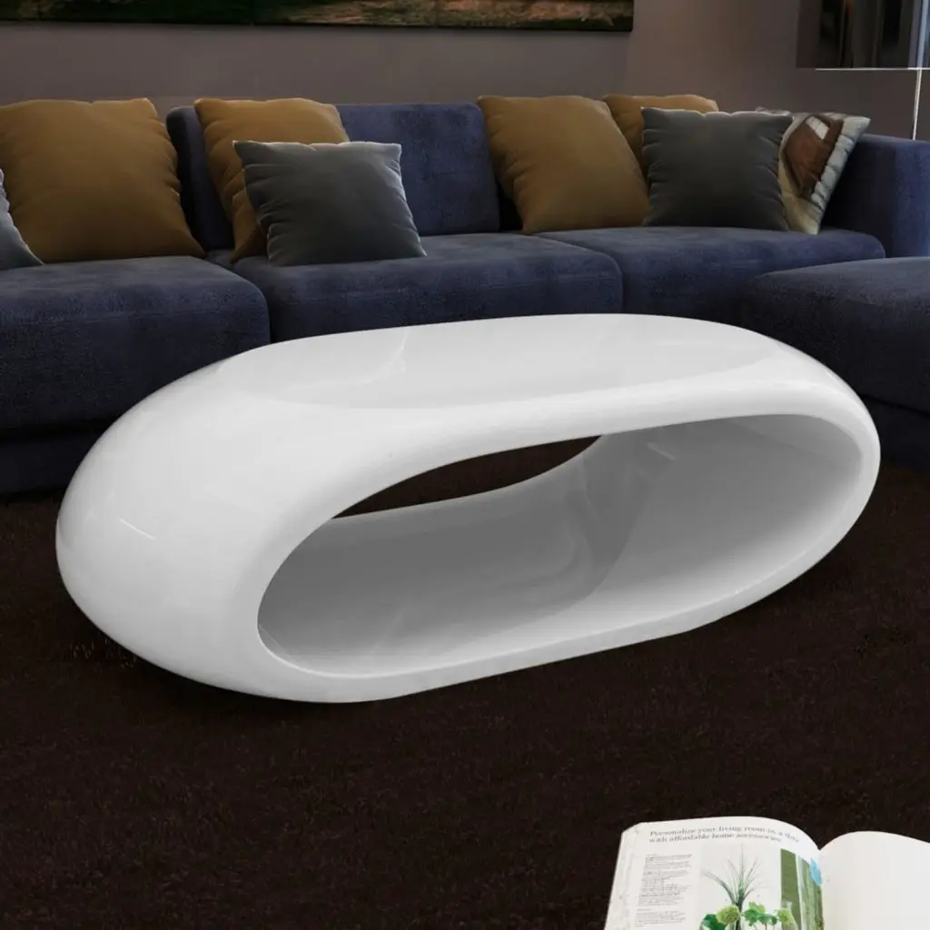vidaXL Coffee Table Hollow High Gloss Whitein Coffee Tables from