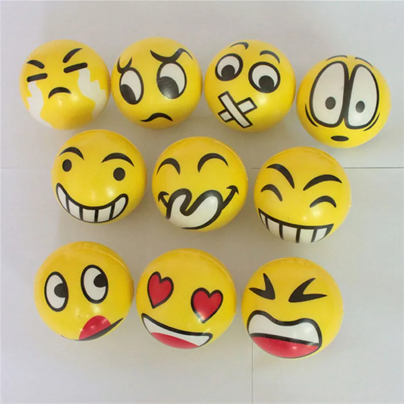 

12Pcs/Pack Funny Emoji Faces Squeeze Ball Anti Stress Hand Wrist Finger Exercise Stress Relief Toy Balls For Kids Children