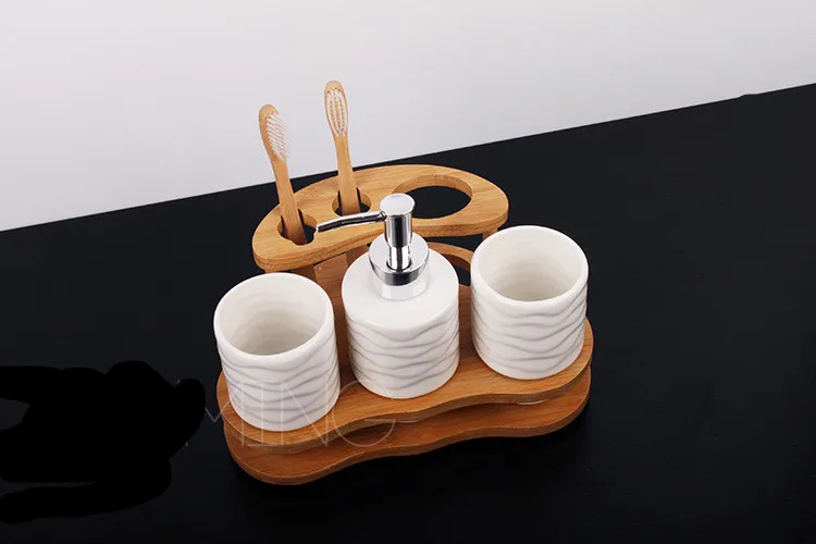 Короткий керамический комплект для ванной комнаты из четырех предметов комплект принадлежностей для ванной стоматологический shukoubei набор для мытья мыльницы держатель зубной щетки