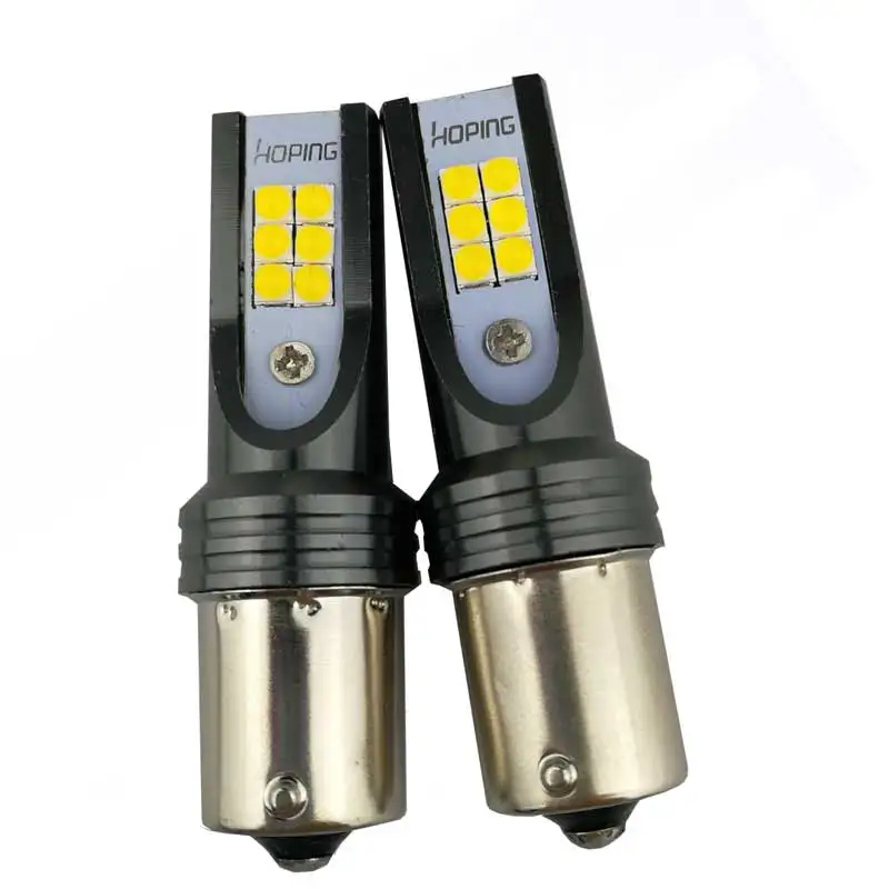 Надеюсь 2X Автомобильный светодиодный 1156 BAU15S BA15S указатель поворота 12smd белый