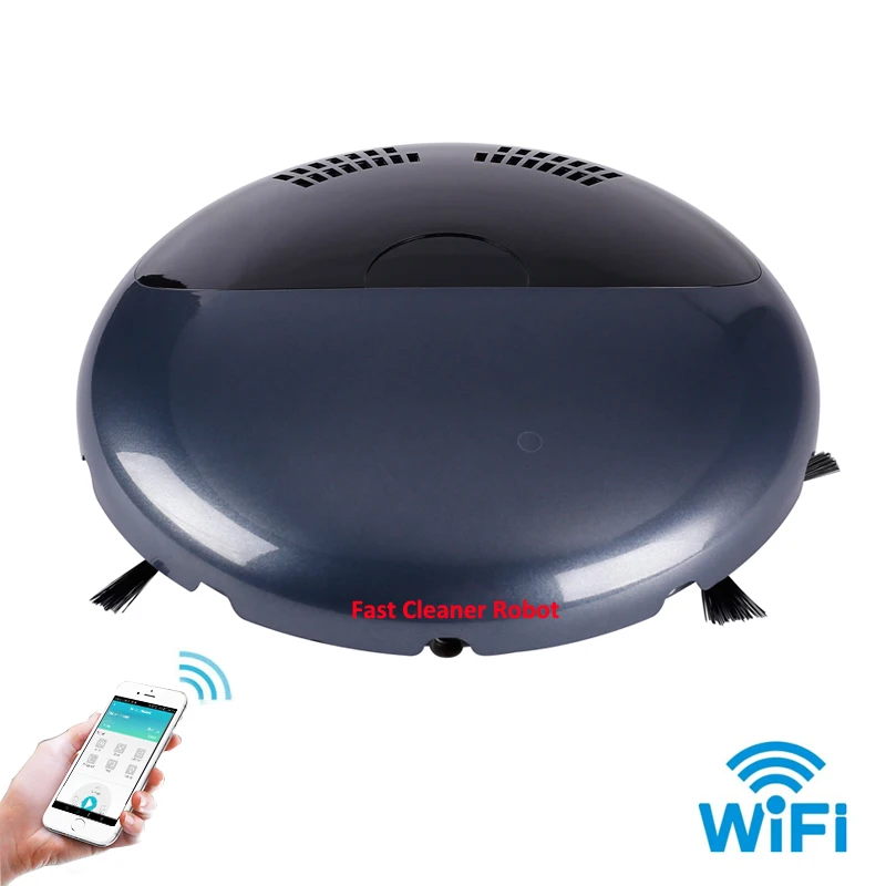 Смартфон WiFi приложение управления беспроводной пылесос робот с музыкальным проигрывателем, расписанием, автоматической перезарядкой, дистанционным управлением, анти-падение