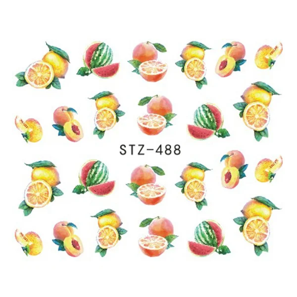 1 шт фруктовые наклейки для ногтей клубничный торт ювелирные изделия водяные наклейки для ногтей художественные наклейки слайдер акварельные DIY маникюрные LESTZ461-500 - Цвет: STZ488
