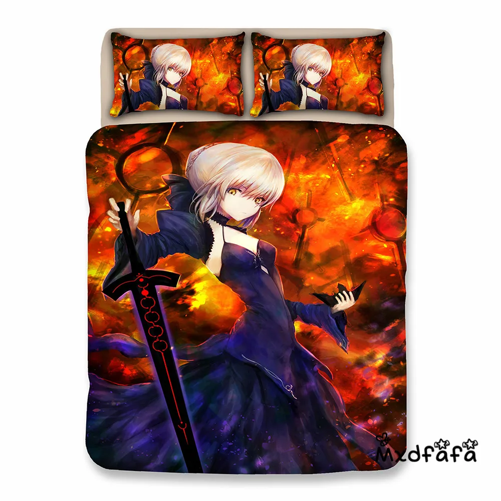 Аниме Fate Grand Order Jeanne D'Arc набор пододеяльников с рисунком, набор постельного белья люкс включает 1 пододеяльник и 2 наволочки - Цвет: K