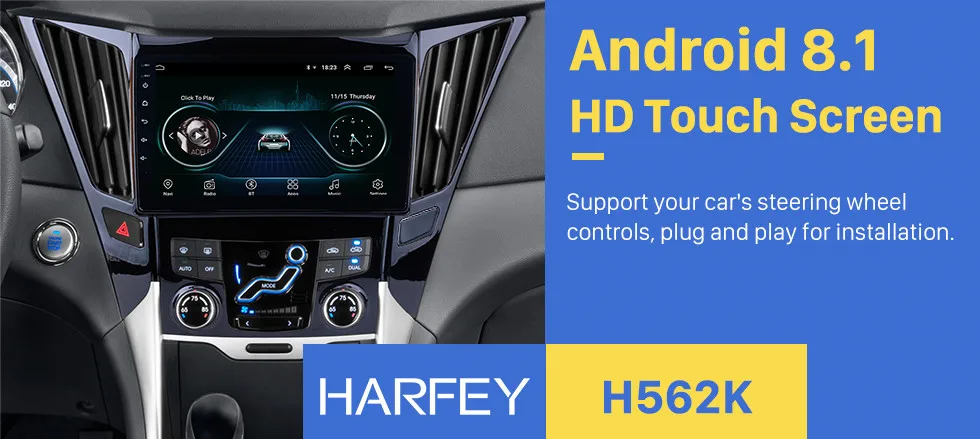 Harfey " gps навигационная система для 2011- HYUNDAI Sonata i40 i45 Android 8,1 автомобильный стерео Мультимедийный Плеер с wifi USB Aux