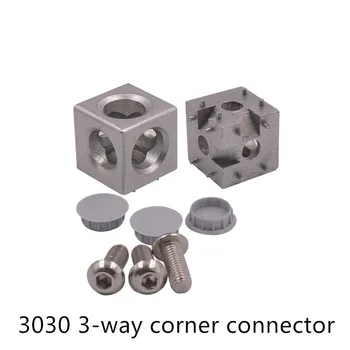 

3030 aluminum profile fittings 2-way 3-way corner connector two or three way right angle connection block dimensional