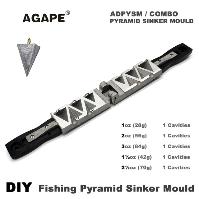 Agape Diy Fishing Pyramid Sinker Mould Adpysm/combo 1oz, 2oz, 3oz, 1.5oz,  2.5oz 5 Cavities - Fishing Tools - AliExpress
