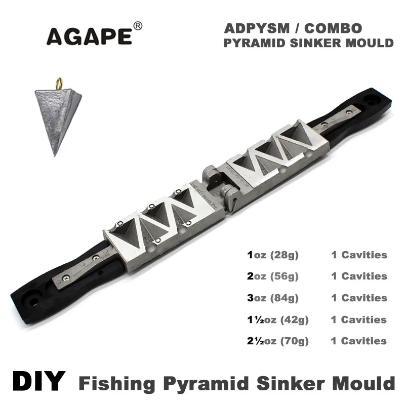 Agape DIY рыболовная Пирамида грузило форма ADPYSM/комбо 1 унции 2 3 5 полостей | Спорт и