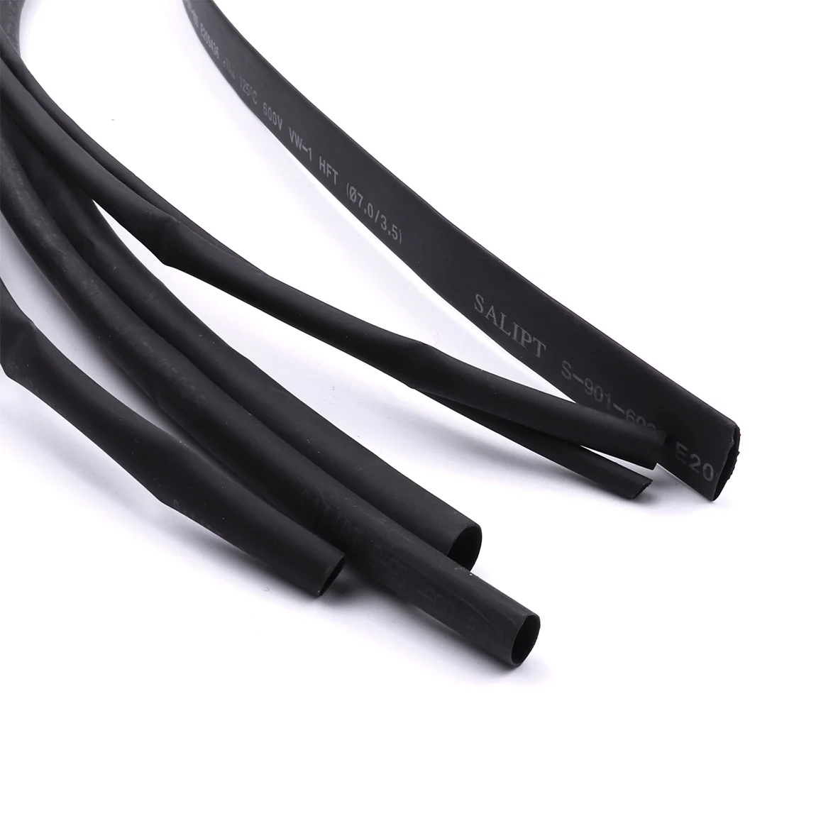 10Pcs Length 1M Ratio 21 PVC Black Heat Shrink Tubing Tube Shrinkable