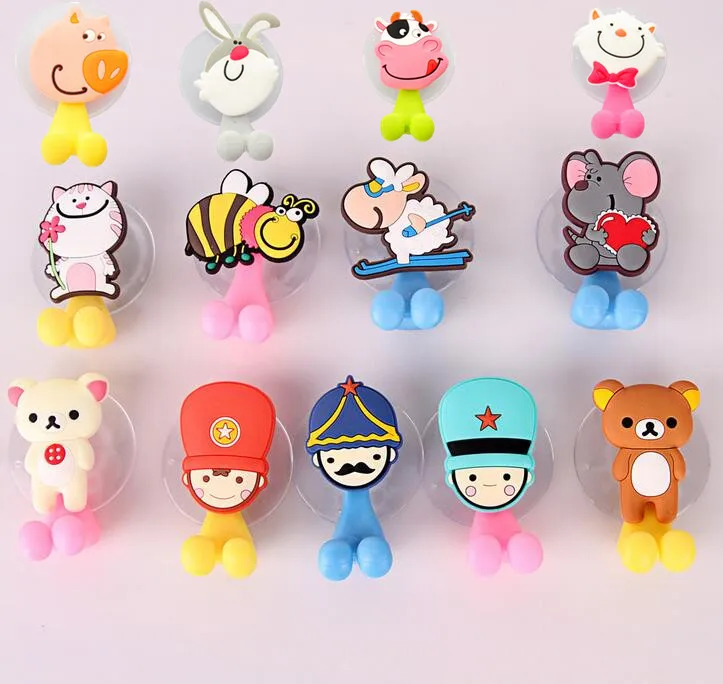 Multifunctional Cute Cartoon Animal Suction Cup Toothbrush Holder Hooks Bathroom Accessories 24 Colors Hot Sale Multifunctional Cute Cartoon Animal Suction Cup Toothbrush Holder Hooks Bathroom Accessories 24 Colors Hot Sale