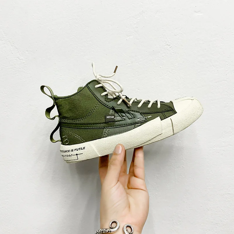 Najtaniej 2019 nowe tenisówki damskie Unisex wysokie trampki solidny stylowy dorosły Feamle płaskie obuwie Skate antypoślizgowe Retro Design