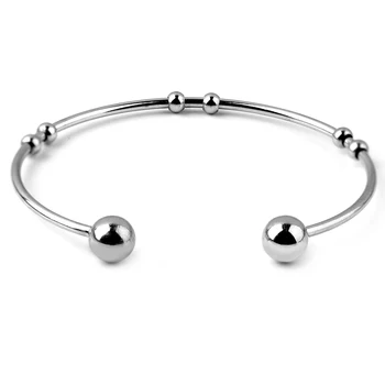 

Stainless Steel Adjustable Cuff Bangle Bracelets Blanks Silver Tone Open Charm Wire Bangle Bracelet Base Setting