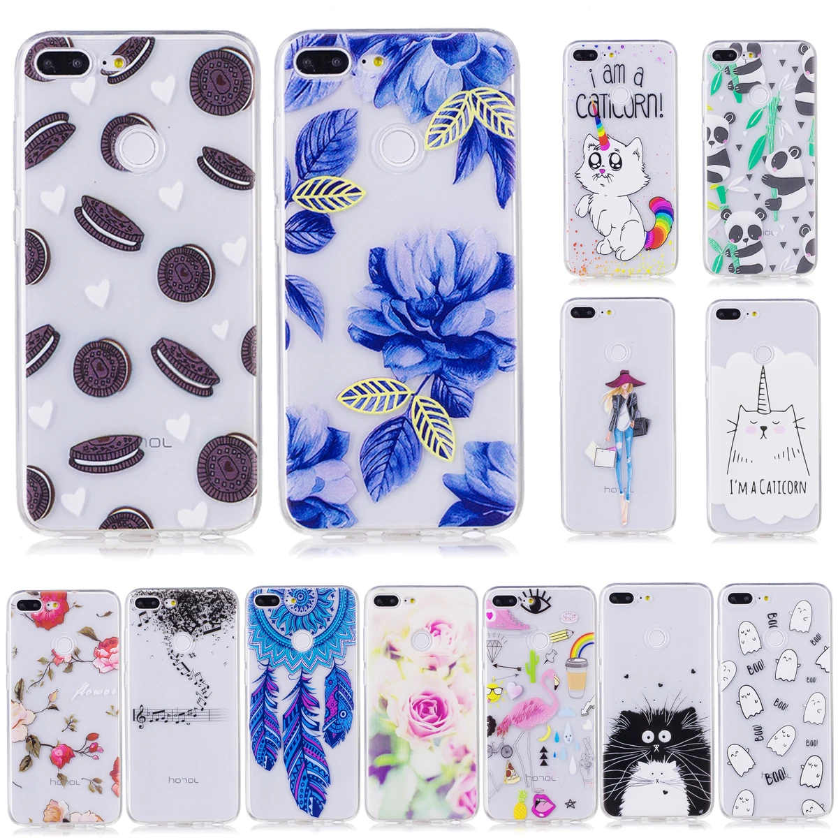 Case for Huawei Honor 9Lite Mate 10 lite case mate Pro 3D Pattern fashion Silicone Slim Phone |