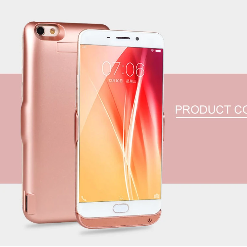 

For VIVO X7 X7Plus 6500mAh External power bank Charger pack battery phone case cover with bracket holder