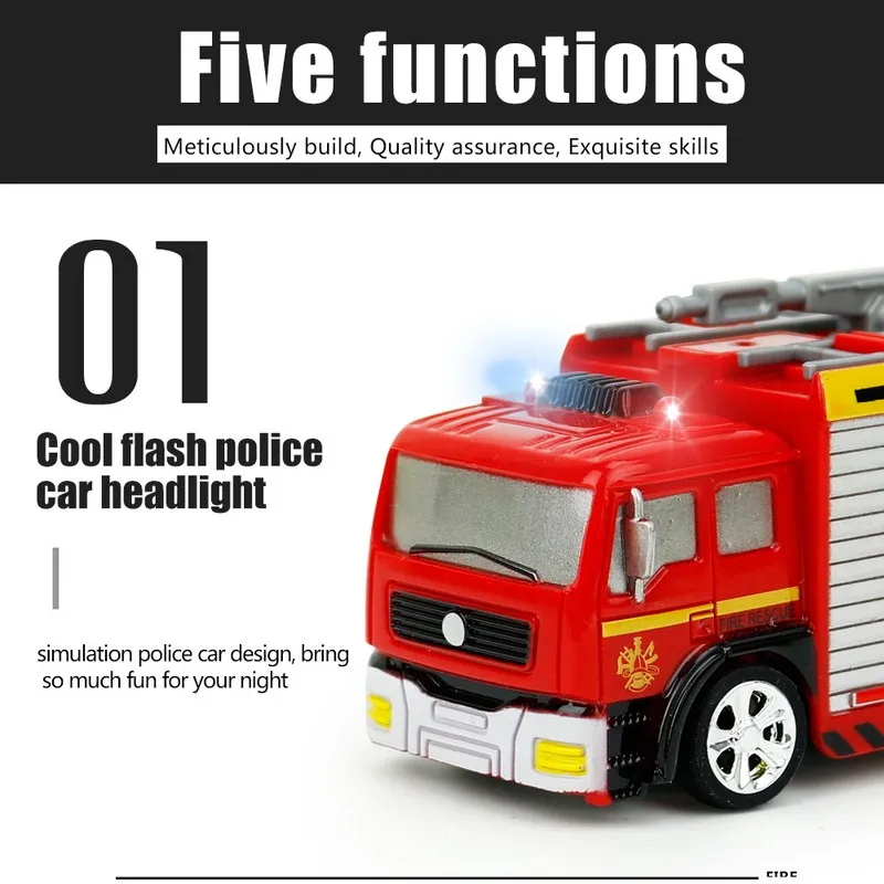 158 Mini Model Truck Diecast Fire Trucks RC Car Toy With Remote Control Water-Tank Lorry Or Ladder Children's Christmas Gifts (39)
