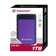 U.S. Military-grade Anti-shock Protection Transcend 25H3 USB 3.0 External Hard Drive 1TB HDD Hard Disk Drive 1T 1000GB Storage