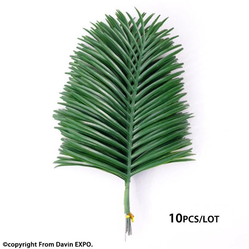 

10 pcs Latex Artificial Bamboo Coconut Palm Plant Tree Leaf Branch Frond Wedding Garden Outdoor Decor Fake Green Leaves bouquet