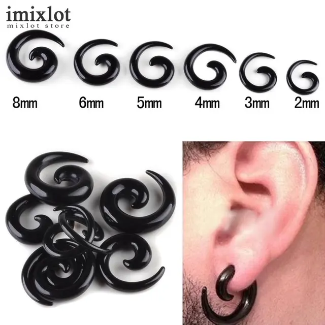 24Pcs Wholesale Acrylic Spiral Gauge Ear Plug Stretcher Flesh Ear