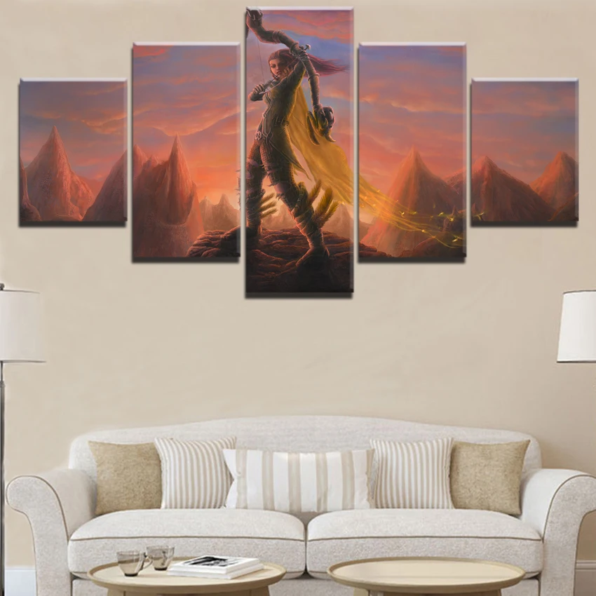 Canvas HD Prints Pictures Wall Art 5 Pieces DotA 2 Painting Game Role Home Decoration Modular Poste
