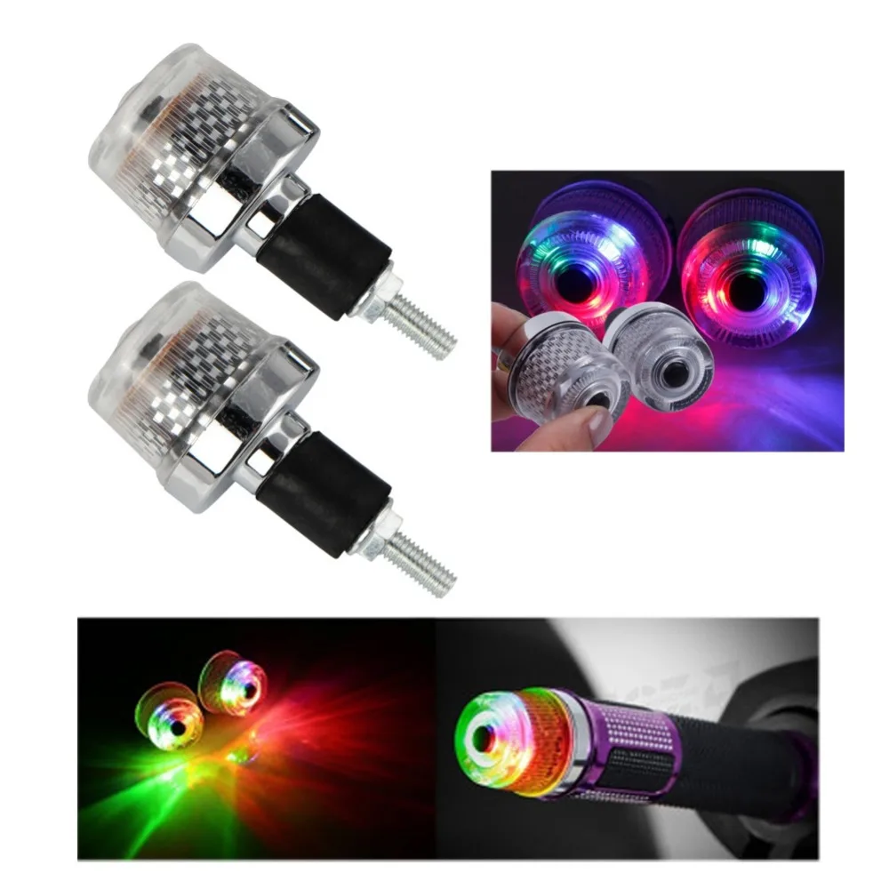 

2 Pcs Motorcycle LED Handle Bar End Indicator Grip Plug Turn Signal Light Lamps For Suzuki Motorcycle New