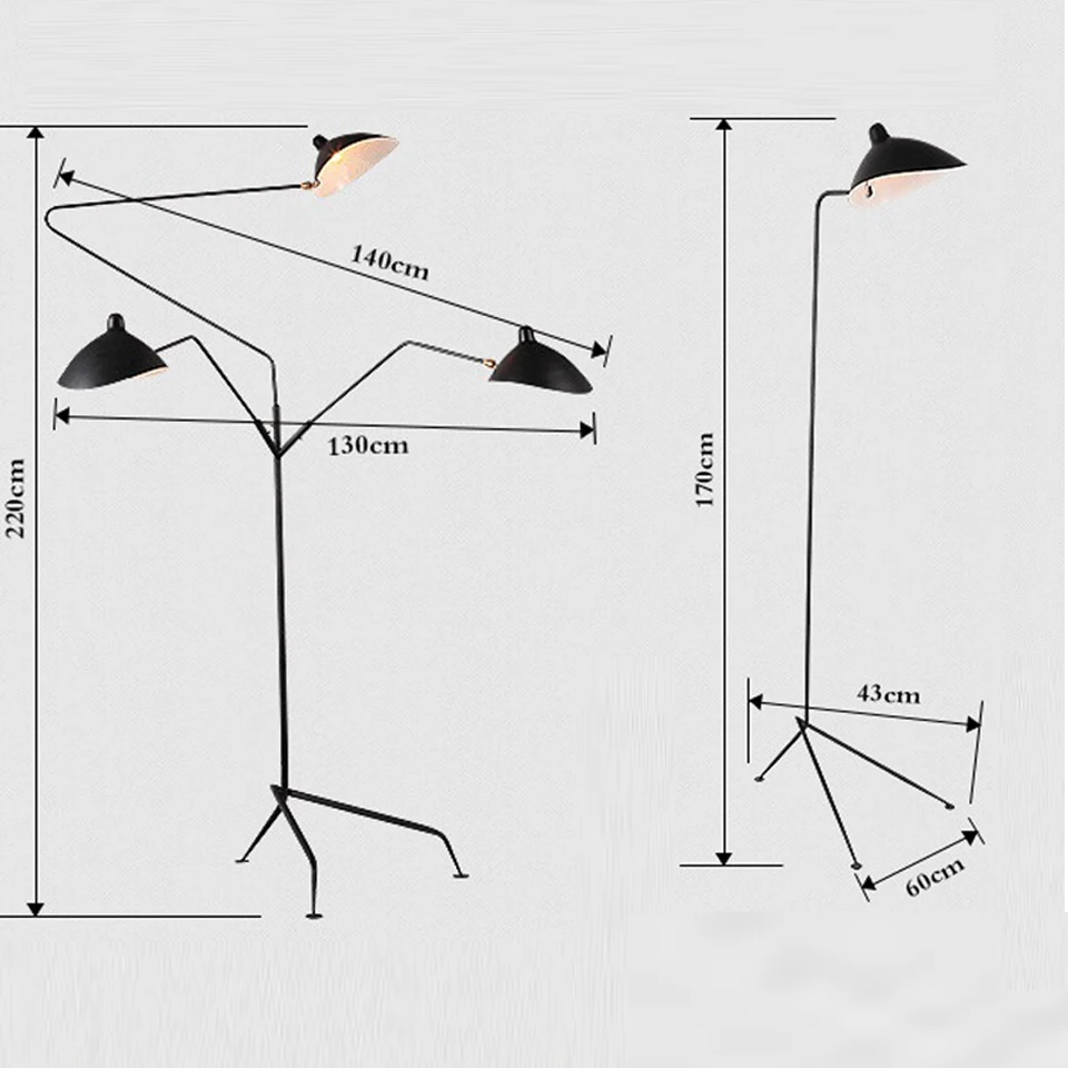 Скандинавские реплики дизайн торшер Mantis arm штатив напольный Трипод напольный светильник-подставка Лофт промышленный Декор для гостиной