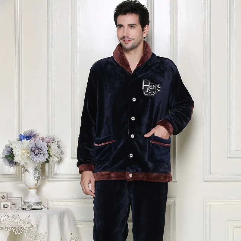 Mens Matching Couples Winter Flannel Pajama Set sleepwear Mens pajamas Men Plus Size nightwear XXXL