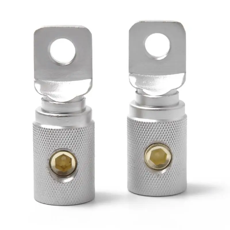 

VODOOL 1 Pair Round Zinc Alloy Wire Terminal Butt Connectors Bult Connector 0GA AWG Gauge Joiners Screw Car Accessories