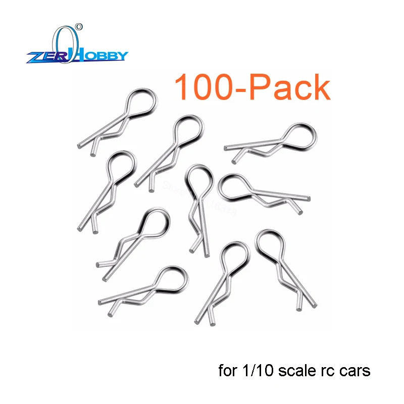 

100pcs a Lot Universal 1/10th Scale Bend Body Clips Pins Sliver For Redcat HPI Himoto HSP Traxxas Truck Buggy Shell RC Car Parts