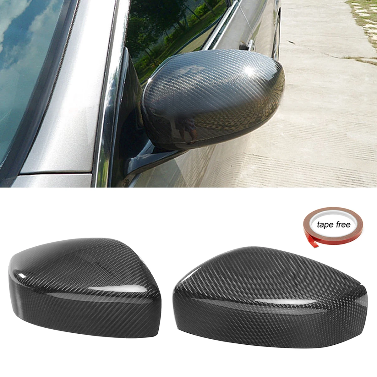 

1Pair Carbon Fiber Add-On Side Rear view Mirror Covers for INFINITI G25 G37 Q40 Q60 2009-2015 High quality Rearview mirror Cover