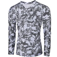 Men T-shirt Summer Fashion Leopard Silver Tops Tees Funny tshirt homme Male Shirt Brand Clothing Long Sleeve 7318
