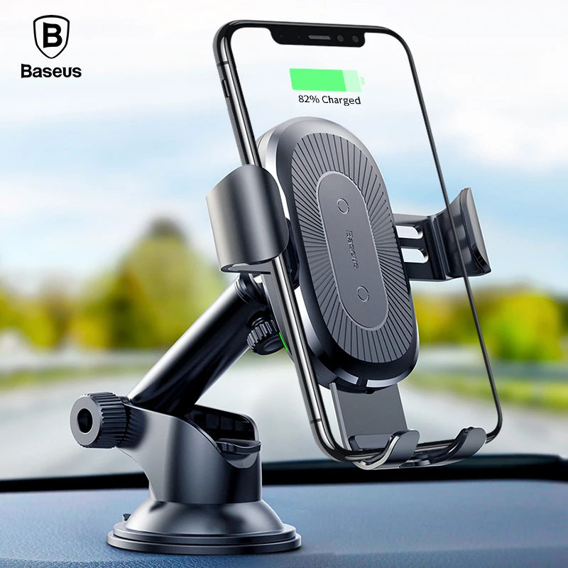 Baseus تشى اللاسلكية شاحن سيارة لفون x 8 سامسونج s9 xiaomi مزيج 2 ثانية الالتصاق اللاسلكية شحن شاحن سيارة حامل الهاتف