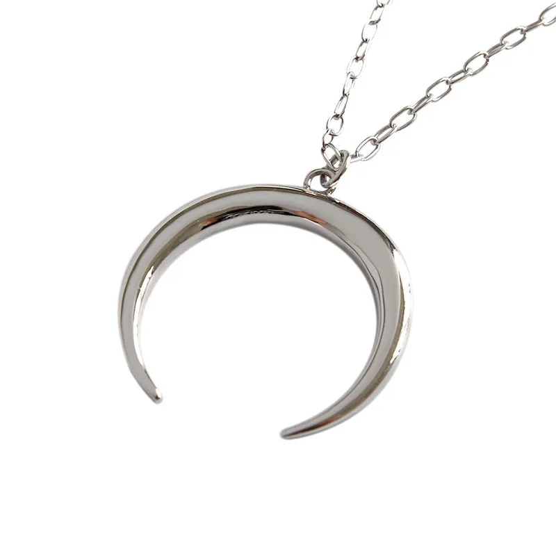 ZJSVER ювелирные изделия из серебра 925 пробы ожерелье Лунная фигурная подвеска модная простая длинная Серебряная цепочка женское ожерелье для подарка