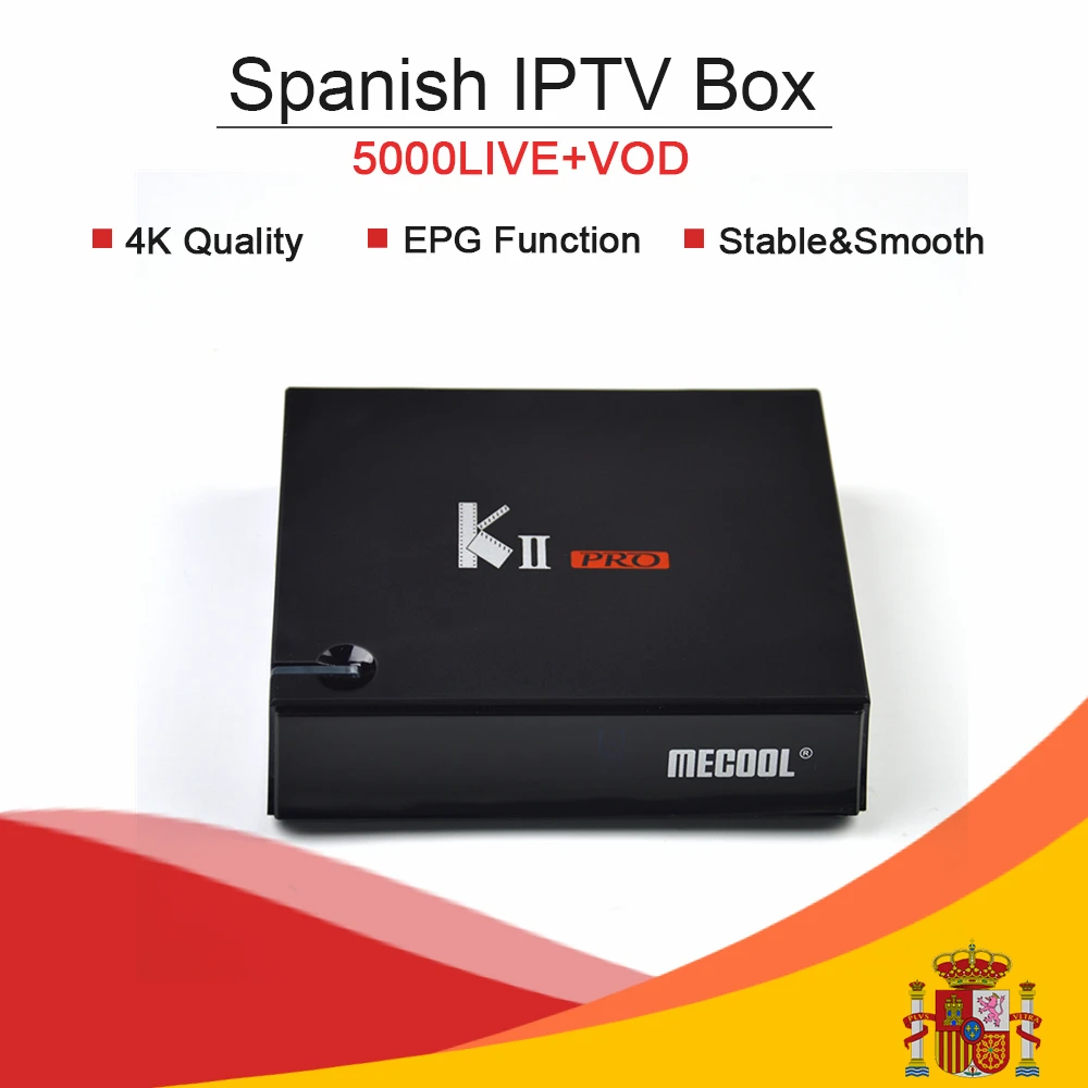 

Spain Portugal UK Europe IPTV Subscription KII PRO DVB Android 5.1.1 OS Amlogic S905 Quad-core 64bit TV Box Support DVB-T2&S2