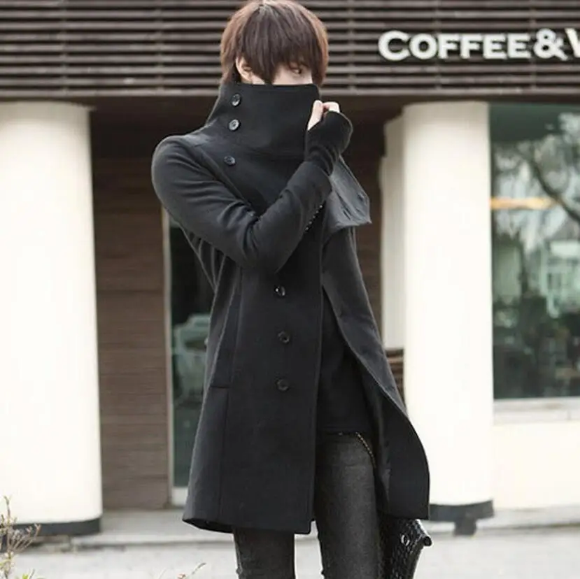 Men clothing Free shipping men 's Korean version of slim long section