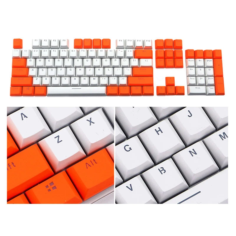 أغطية مفاتيح ميكانيكية PBT بألوان متباينة لوحات مفاتيح ميكانيكية Cherry MX انظار 104 أزرار غطاء مفاتيح للألعاب مع مفتاح مجتذب