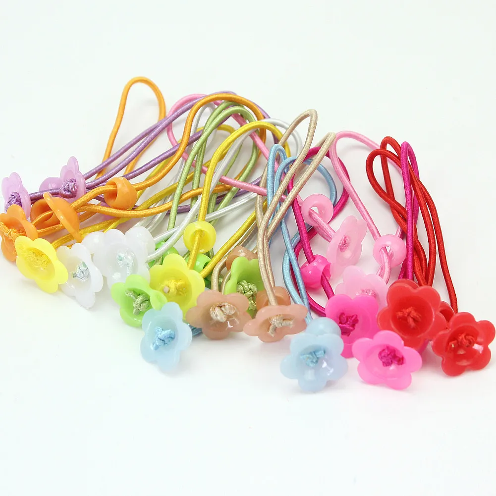 

20x Kids Girls Plastic Flower Decor Elastic Hair Rope Ring Hairband Rubber Ponytail Holder Hair Accessories Headwear practical
