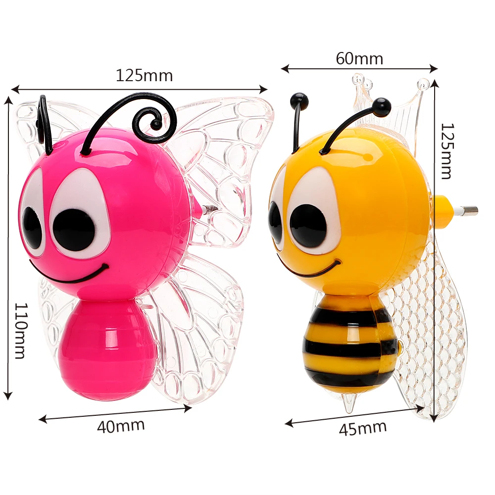  ITimo Bee Animal LED Night Light Baby Night Light Butterfly Cute Home Decoration Lovely EU Plug Chi - 32856140483