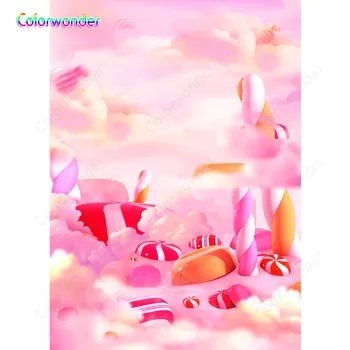 

Colorwonder photo background for home Vinyl 5x7 candy world background happy birthday baby shower newborn photography background