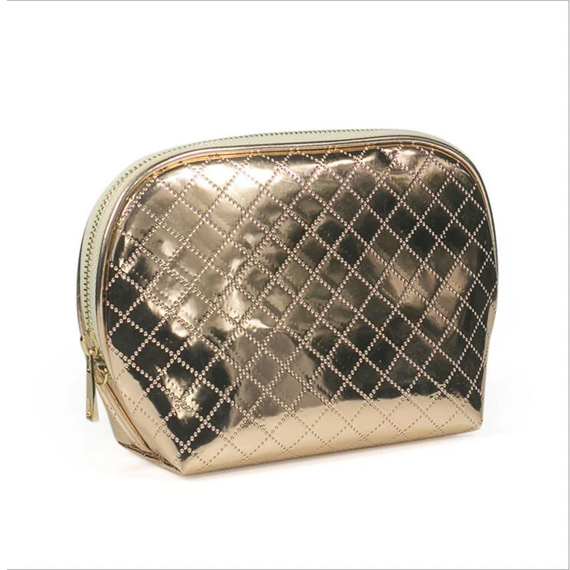 

Women Shell Shape Cosmetic Bag Portable Lady Laser Makeup Storage Clutch Bag Wash Organizer Make Up Beauty Lattice Toiletry Case