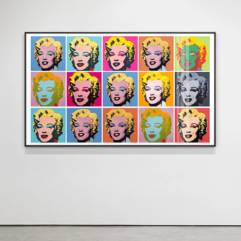 Яркая холщовая картина Мэрилин Монро от известного Andy Warhol печатный плакат