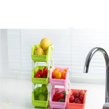 

5 Color Multi-functional Storage Basket Kitchen Storage Tools Stackable Free Combination Storage Basket