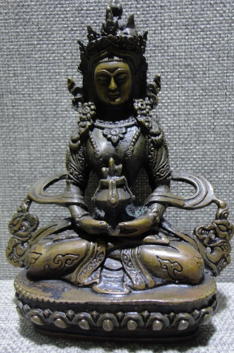 

bi002886 Tibet Tibetan Buddhis Amitabha bronze buddha statue