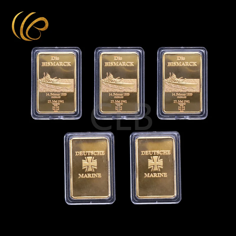 Wholesale Die Bismarck Gold Bar Cross Back Design Deutsche Fake Gold