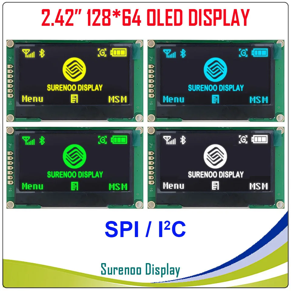 Реальный oled-дисплей, 2,4" 128*64 12864 SPI igc/IIC Графический ЖК-модуль экран LCM экран SSD1309 контроллер