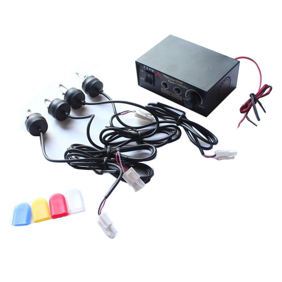 

Universal 12V Car Auto Van Motorcycles U Flash Strobe Emergency Warning Light W/ 4 Bulbs Headlight Free Shipping White Blue Red