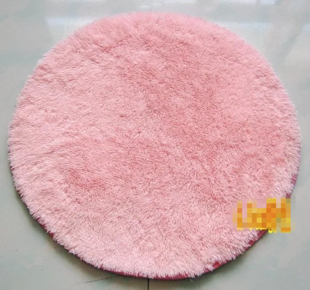 Round Light Pink 80cm/31'' Anti skid Soft Fluffy Shaggy Home Area Rug Dining room Carpet Comfy