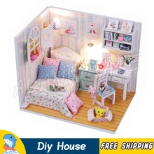 Миниатюрный Кукольный дом пляжная принцесса вилла DIY светодиодный светильник кукольный домик с мебелью взрослые игрушки для подростков фигурные строительные Подарки Наборы