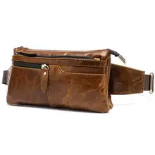 Натуральная кожа Мужская поясная сумка винтажная молния Fanny Pack Путешествия мешочки для телефона мужской рюкзак сумка Бум сумка для мужчин