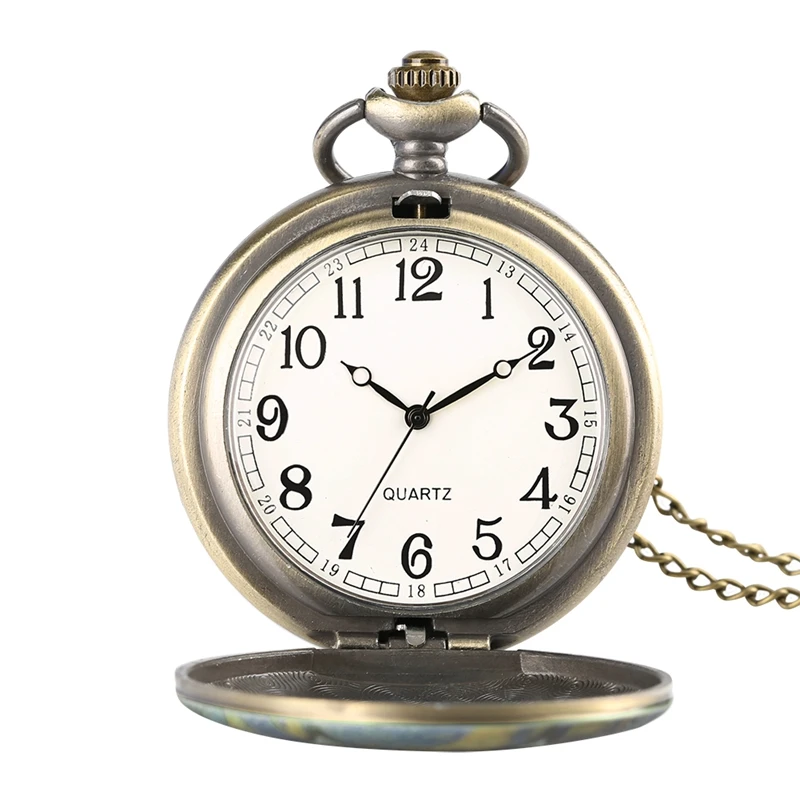Уникальный 3D Сова лицо покрытие красочные кварцевые карманные часы ожерелье ювелирные изделия кулон стимпанк часы Подарки для мужчин молодых людей