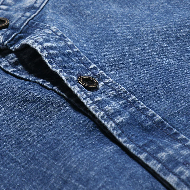 JACKEYWU джинсовые рубашки мужские модные корейские потертые джинсовые рубашки воротник Мандарин с длинным рукавом Повседневные рубашки тонкая мужская одежда