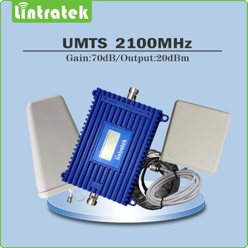 

Full set 3G signal booster Gain 70dB LCD display 3G 2100mhz HSPA UMTS WCDMA signal repeater with LDPA/Panel Antenna cable @8.5